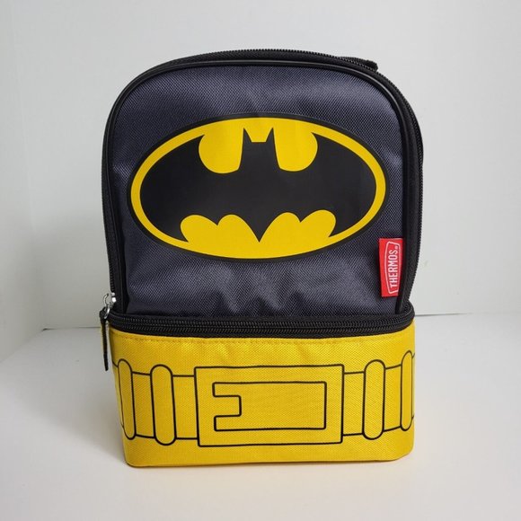 Thermos DC Comics Batman Kids Dual Compartment Lunch Box Bag With Cape PVC Free - Picture 8 of 16